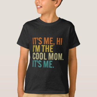 T-shirt Femmes Fête des mères Rétro Son moi Salut Je suis