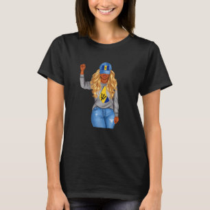 T-shirt Femmes fières drapeau de la Barbade carte Barbade