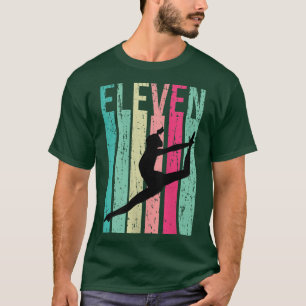 T-shirt Femmes Filles Gymnastique 11e anniversaire Retro D