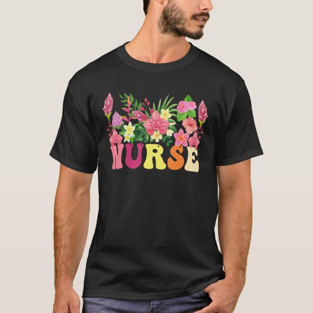 T-shirt Femmes Fleur sauvage Été Floral Nurs de fleurs (Devant)