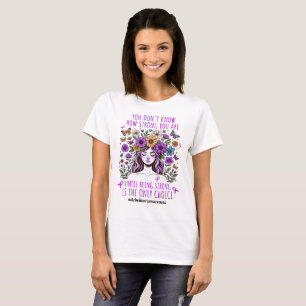 T-shirt Femmes florales Fort soutien d'Alzheimer