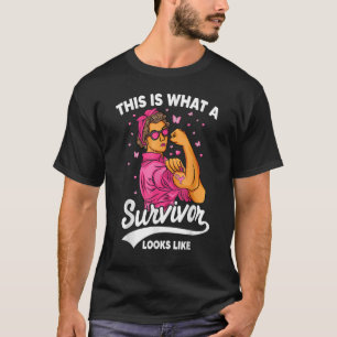 T-shirt Femmes Fortes Ruban Rose C'Est Ce Qu'Un Survivant