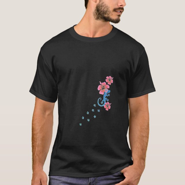 T-shirt Femmes Gecko Lucky Charm Lizard Salamander Aloha H (Devant)