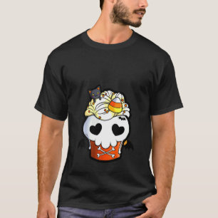 T-shirt FEMMES Halloween B Manque Cat Crâne Cupcake