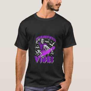 T-shirt Femmes Halloween Summerween Vibes Skeleton Skatebo