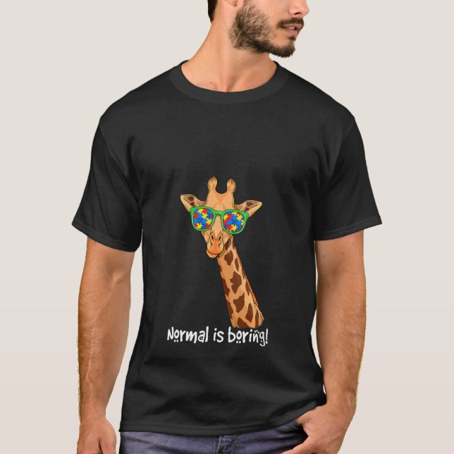 T-shirt Femmes Hipster Giraffé lunettes Normale Est ennuye (Devant)