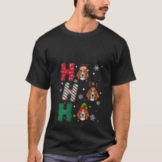 T-shirt Femmes Ho Ho Ho Basset Hound Chien Noël Correspond