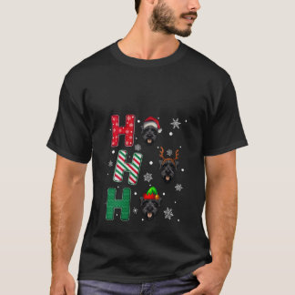 T-shirt Femmes Ho Ho Ho Schnauzer Géant Amoureux de Chien