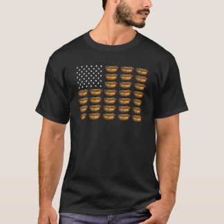 T-shirt Femmes Hommes Enfants Hot Dog American Flag Hot Am