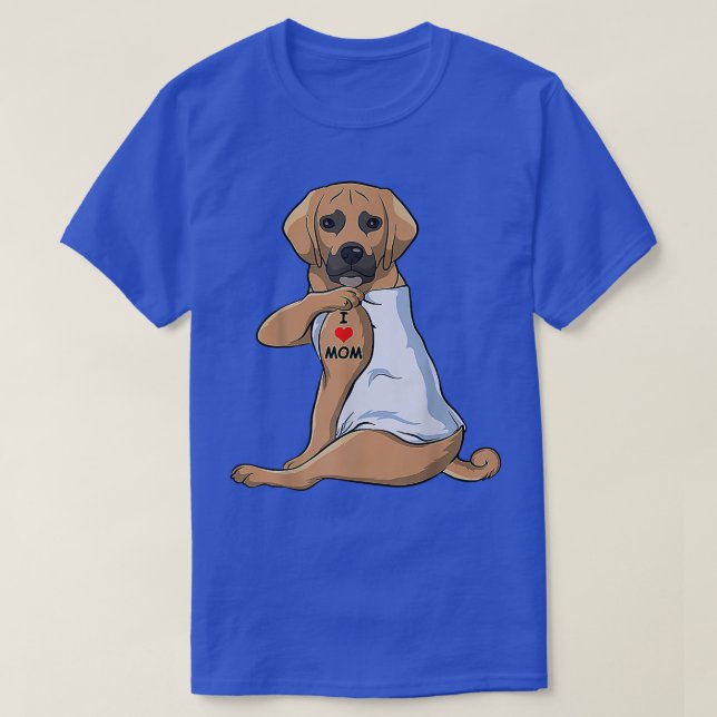 T-shirt FEMMES I Love Maman Tattoo Puggle Maman Amoureux d (Design devant)