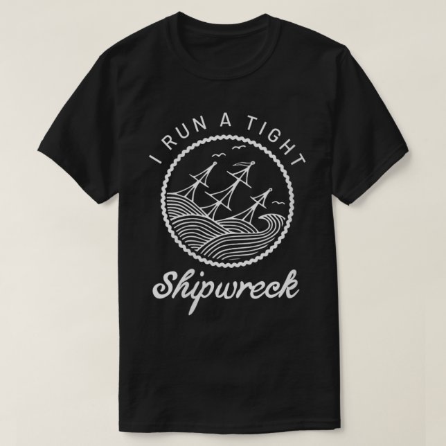 T-shirt FEMMES I Run a Tight Shipwreck Drôle Maman VNeck (Design devant)