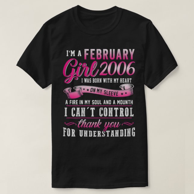 T-shirt Femmes I'm A February Girls 2006 15th Birthday Gif (Design devant)