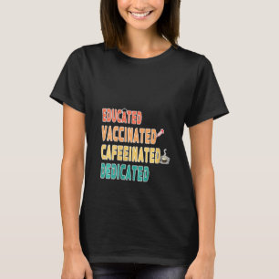 T-shirt Femmes Infirmière amusante instruite vaccinée café