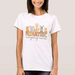 T-shirt Femmes Infirmière d'urgence pédiatrique Safari Ani
