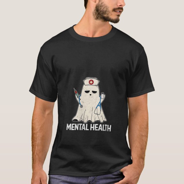 T-shirt Femmes Infirmière Éffrayante en santé mentale Boo  (Devant)