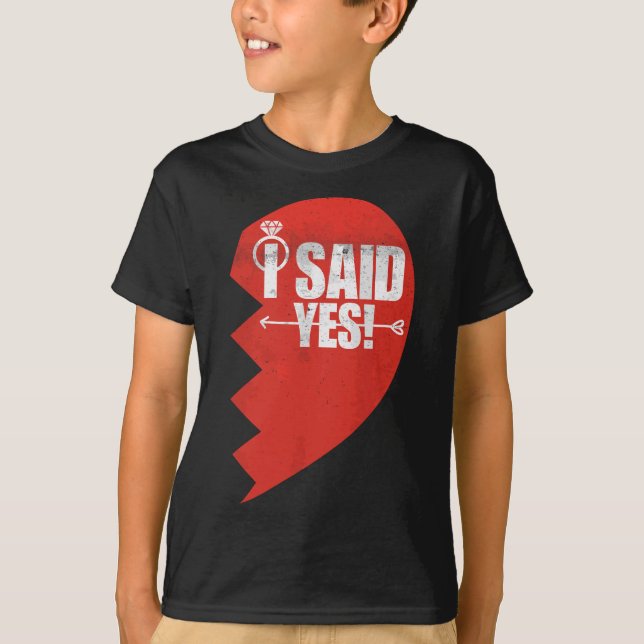 T-shirt Femmes J'Ai Dit Oui Fiançailles Faire-part Mariage (Devant)