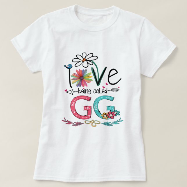 T-shirt Femmes J'Aime Être Appelée Gg Tournesol Mères Da (Design devant)