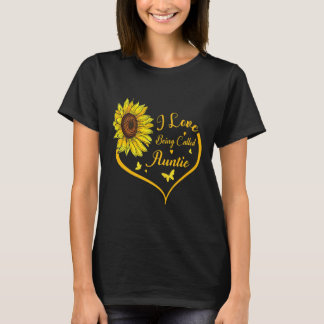 T-shirt Femmes J'Aime Être Appelée Tante Tournesol Coeur