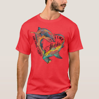 T-shirt Femmes J'aime le requin et peut-être 3 personnes L