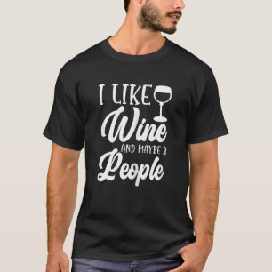 T-shirt Femmes J'Aime Le Vin Et Peut-Être 3 Personnes Mama