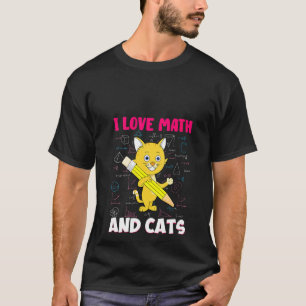 T-shirt Femmes J'Aime Les Maths Et Les Chats Feline Kitty