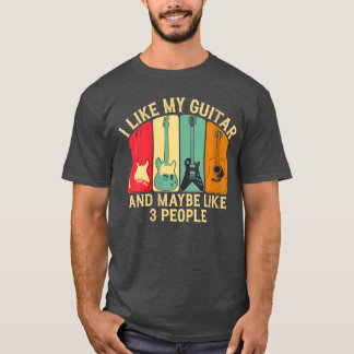 T-shirt Femmes J'aime ma guitare et peut-être comme 3 pers