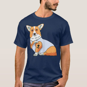 T-shirt Femmes J'Aime Maman Tatouage Funny Corgi Chien Mèr