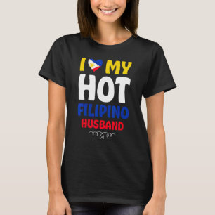 T-shirt Femmes J'Aime Mon Mari Philippin Chaud Philippines