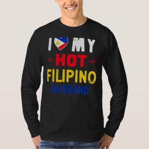 T-shirt Femmes J'Aime Mon Mari Philippin Chaud Philippines