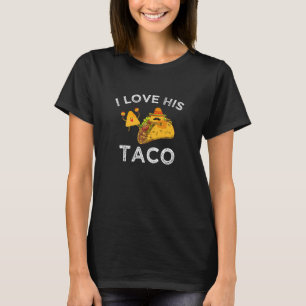 T-shirt Femmes J'Aime Son Couple Taco Matching Cinco De Ma