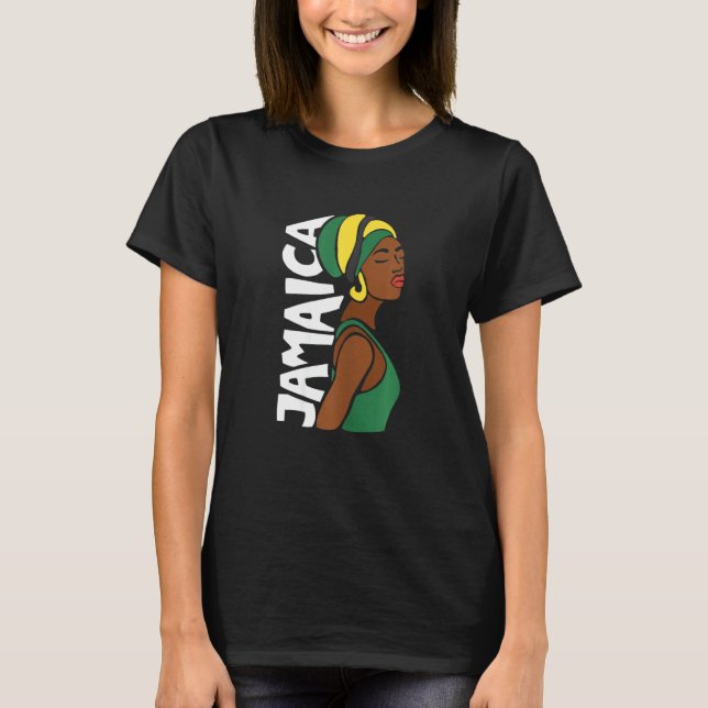 T-shirt Femmes Jamaïque Jamaïque drapeau jamaïcain Caraïbe (Devant)