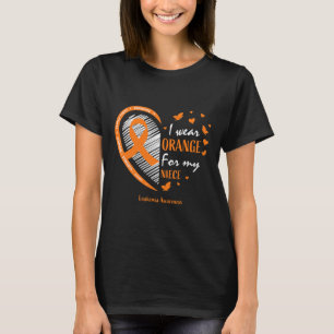 T-shirt Femmes Je Porte De L'Orange Pour Ma Nièce Leucémie