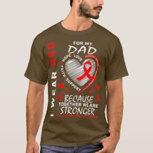T-shirt Femmes Je Porte Le Rouge Pour Mon Père Maladie Car