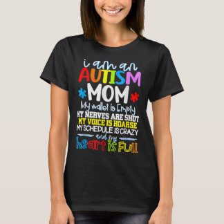 T-shirt Femmes Je Suis Un Autisme Maman Mon Portefeuille E
