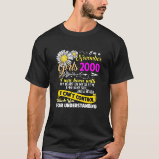 T-shirt Femmes Je suis une Novembre Fille 2000 20 ans Suns