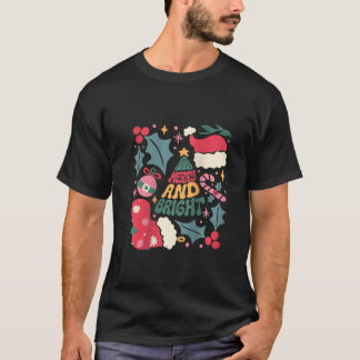 T-shirt Femmes Joyeux et brillant esthétique Boho Noël R