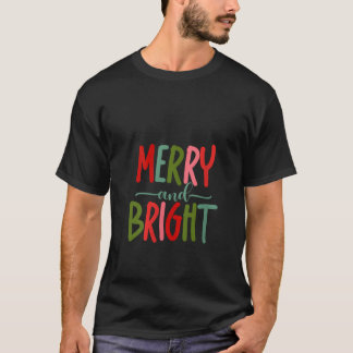 T-shirt Femmes Joyeux Et Lumineux Feux De Noël Famille Xm