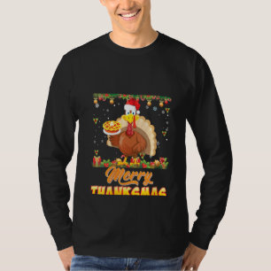 T-shirt Femmes Joyeux Thanksmas Turquie Père Noël Elf Than