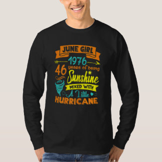 T-shirt Femmes Juin 1976 46 Ans Soleil Mélangé Avec