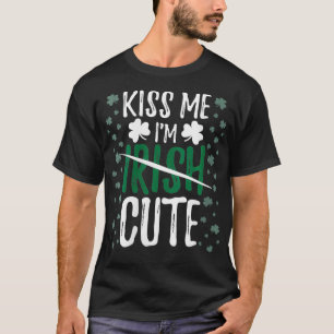 T-shirt Femmes Kiss me Je suis Irlandais mignonne, Funny S