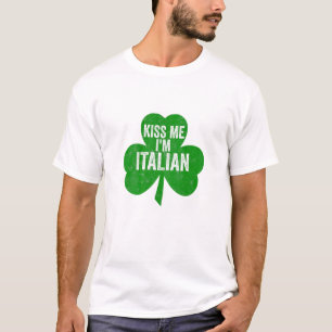 T-shirt Femmes Kiss Me Je suis Italien Drôle Saint Patric
