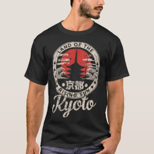 T-shirt Femmes Kyoto Japon Pagode Rétro Soleil Vintage Kyo