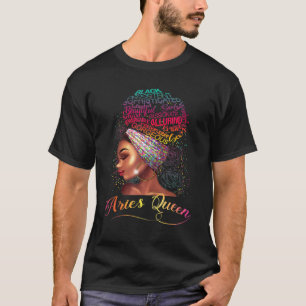 T-shirt Femmes Lève Reine Afro Femmes Mars Avril Zodiac M