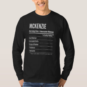 T-shirt Femmes Mackenzie Faits nutritionnels Taille de ser