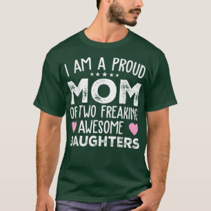 T-shirt Femmes Maman de 2 filles Deux filles Fête des mère