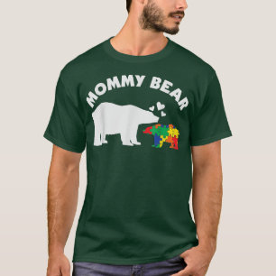 T-shirt Femmes maman Ours Puzzle Pièces Sensibilisation su