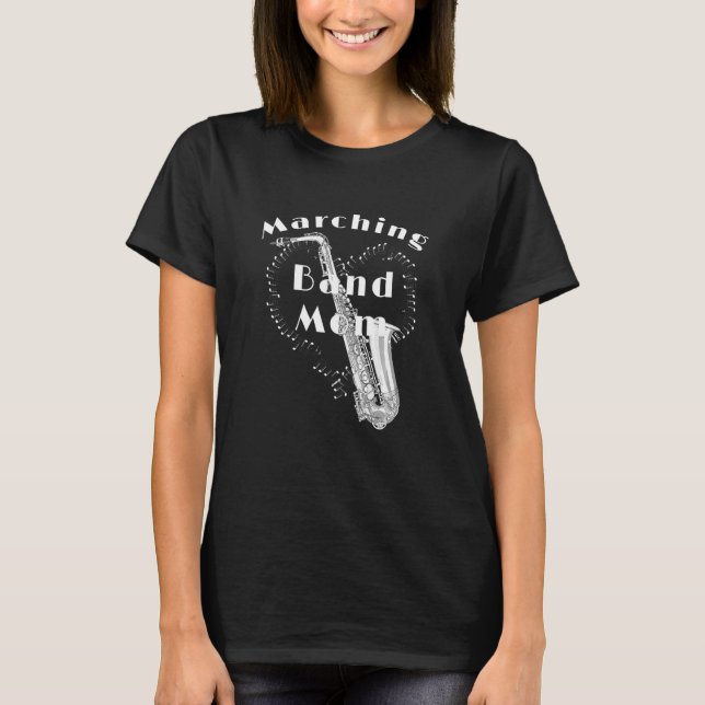 T-shirt Femmes Marching Band Maman Saxophone Player Silver (Devant)