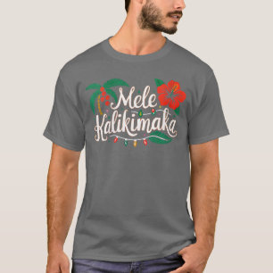 T-shirt Femmes Mele Kalikimaka Hibiscus Palmier Waikiki Gr