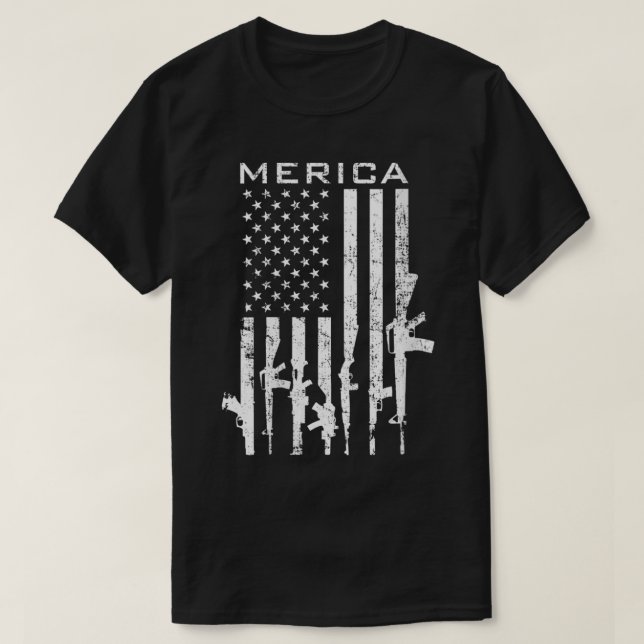T-shirt Femmes MERICA USA 2ème amendement Funny Pro Gun Am (Design devant)