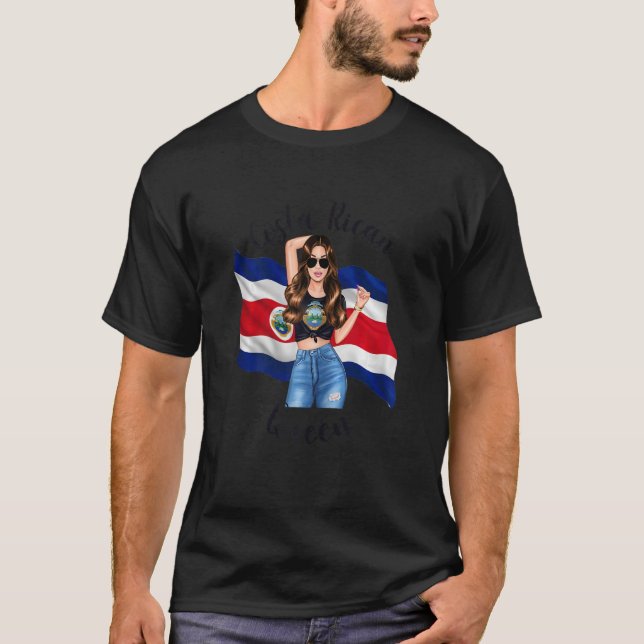 T-shirt Femmes mignonnes Costa Rica Reine Costa Rico Emble (Devant)